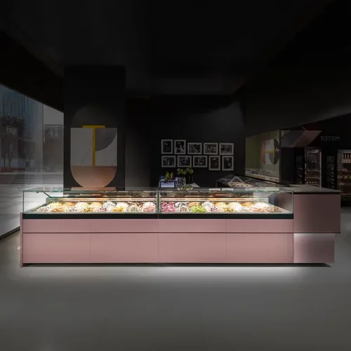 Moderne Eisvitrine für Eis und Desserts